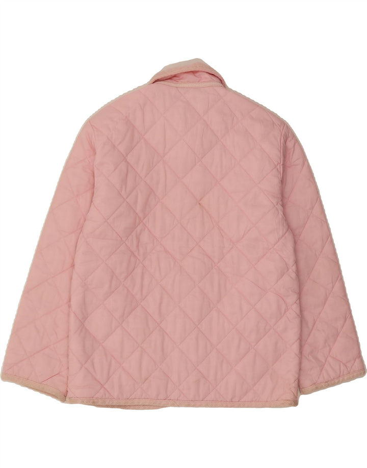 BENETTON Girls Quilted Jacket 7-8 Years Medium Pink Polyester Vintage Benetton and Second-Hand Benetton from Messina Hembry 