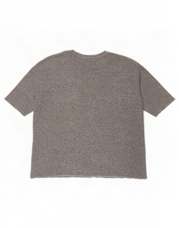 Zara Womens Trafaluc Oversized T-Shirt Top UK 14 Medium Grey Flecked