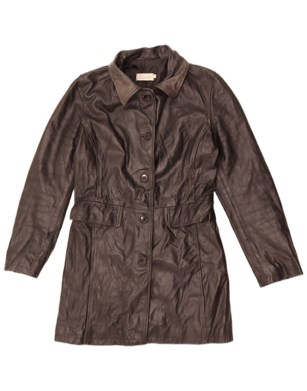 Γυναικείο δερμάτινο παλτό Bayside UK 12 Medium Black Leather