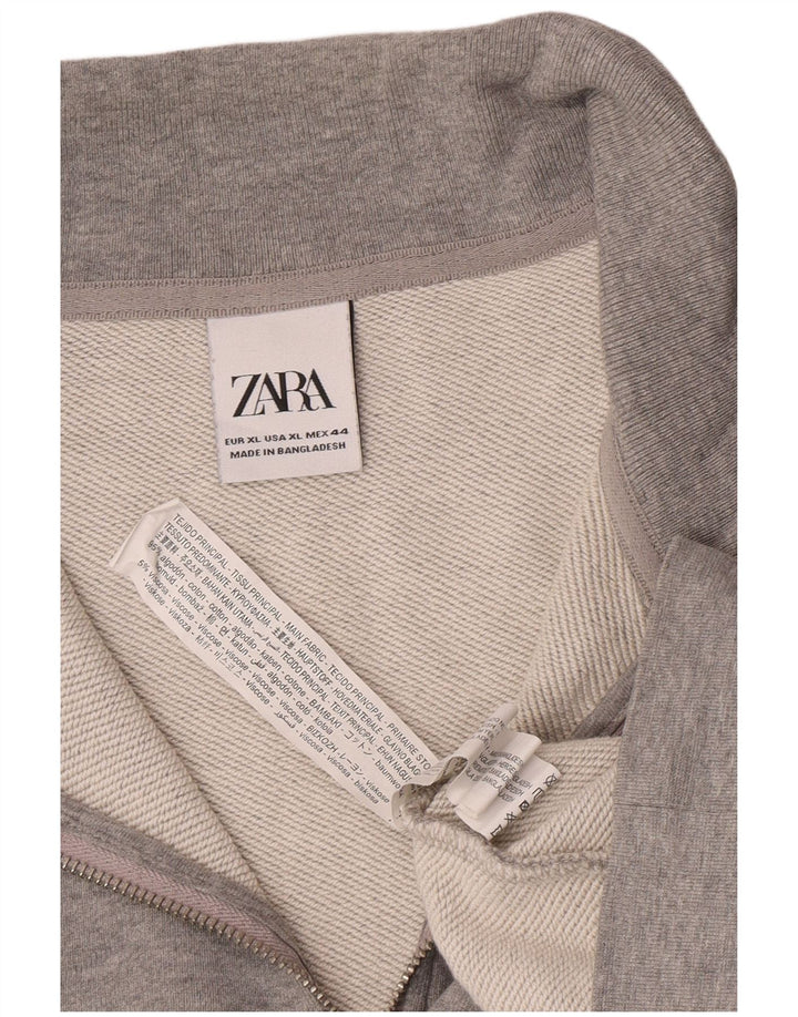 Ανδρικό φούτερ Zara με φερμουάρ Jumper XL Γκρι βαμβακερό