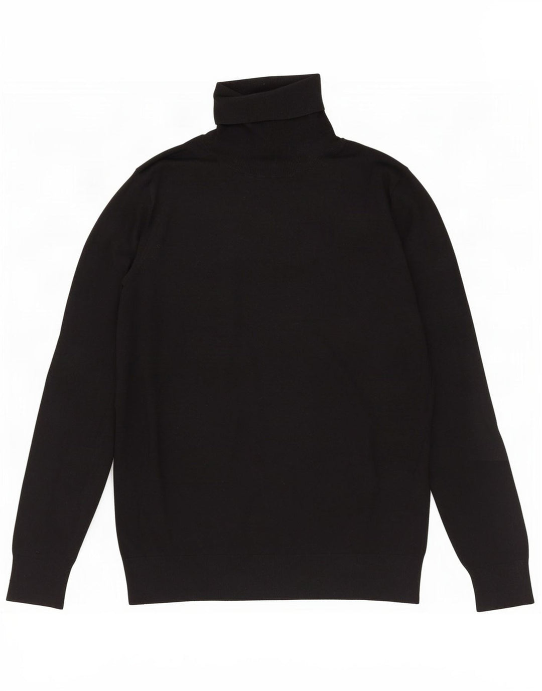 Massimo Dutti Γυναικείο πουλόβερ με ρολό λαιμόκοψη UK 14 μεγάλο μαύρο μεταξωτό