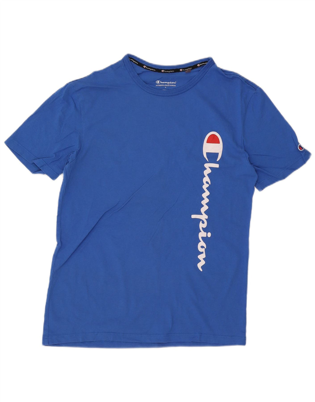 Champion Ανδρικό γραφικό T-Shirt Top Μικρό Μπλε Βαμβακερό