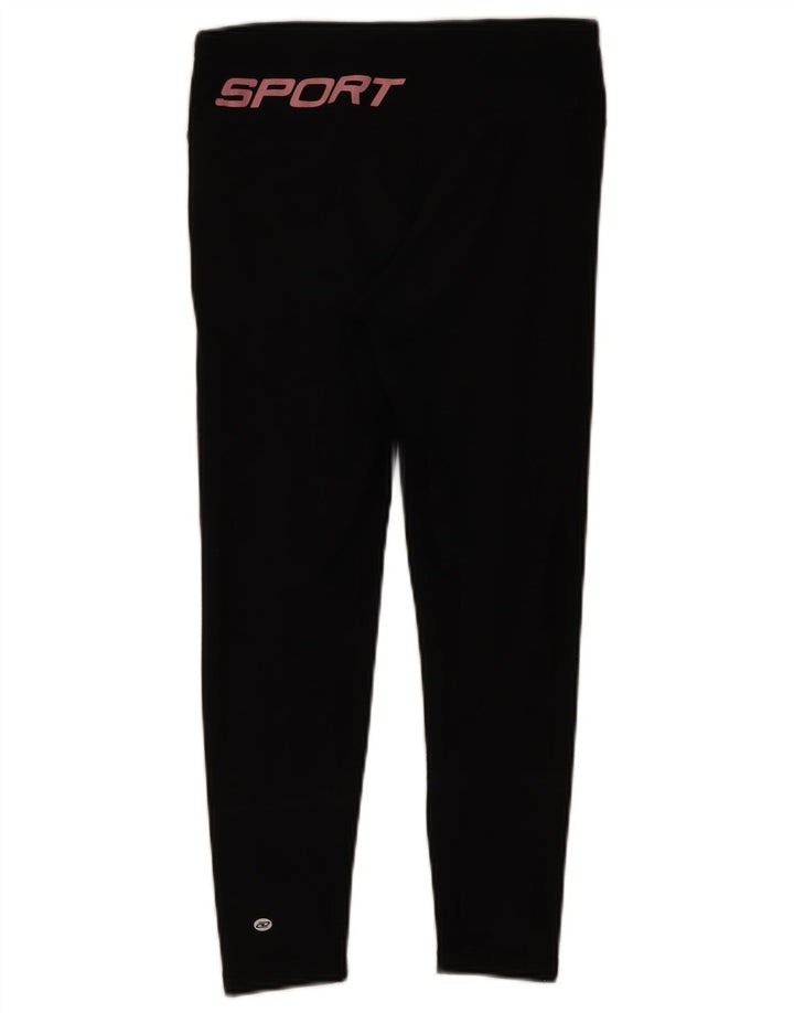 Γυναικεία γραφικά κολάν Dkny Crop UK 12 μεσαία μαύρα βαμβακερά
