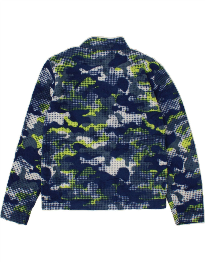EDDIE BAUER Boys Fleece Jacket 10-11 Years Medium  Blue Camouflage Vintage Eddie Bauer and Second-Hand Eddie Bauer from Messina Hembry 