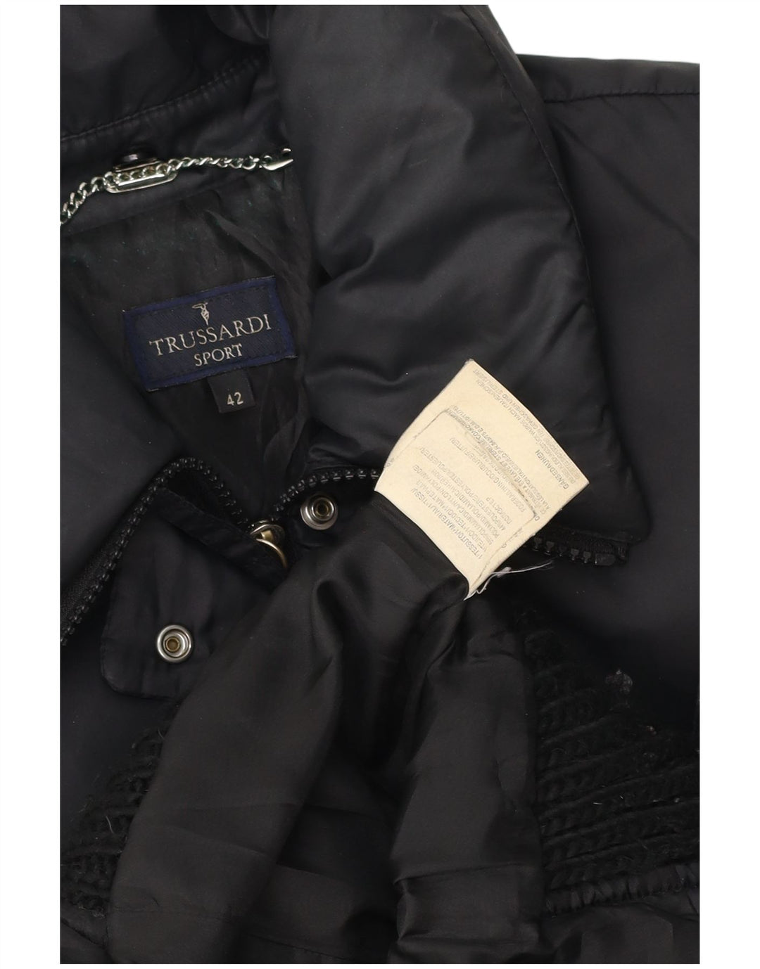 Trussardi Γυναικείο μπουφάν με επένδυση IT 42 Medium Black Polyamide