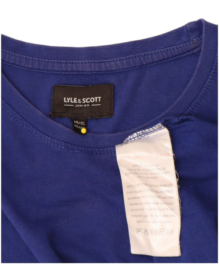 Lyle & Scott Boys T-Shirt Top 14-15 Years Blue Cotton