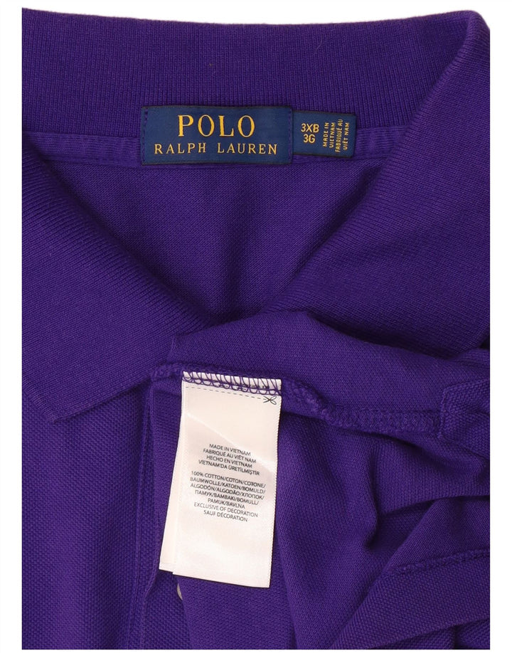 POLO RALPH LAUREN Ανδρικό πουκάμισο πόλο 3XL Μωβ βαμβακερό