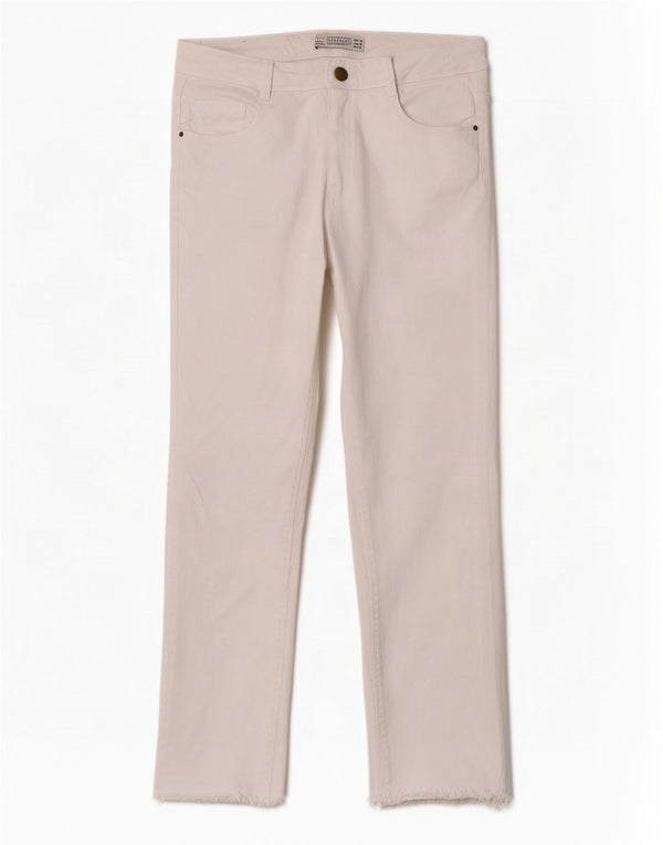 Zara Γυναικείο Trafaluc Cropped Jeans EU 40 Medium W30 L23 White