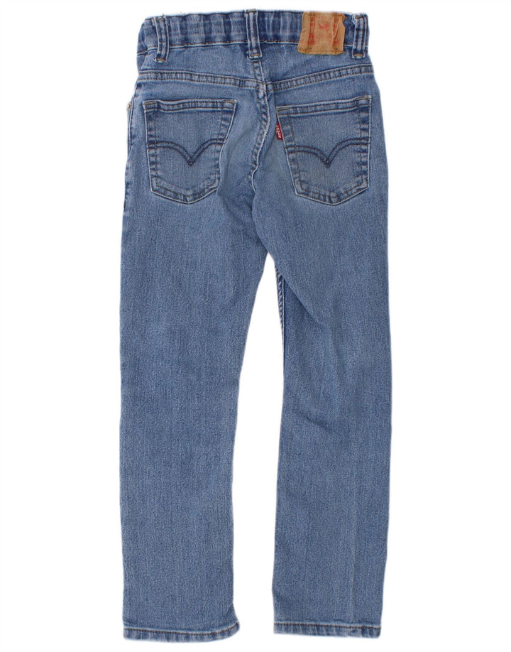 Levi's Boys Distressed Straight Jeans 6-7 ετών W22 L21 Μπλε βαμβακερό