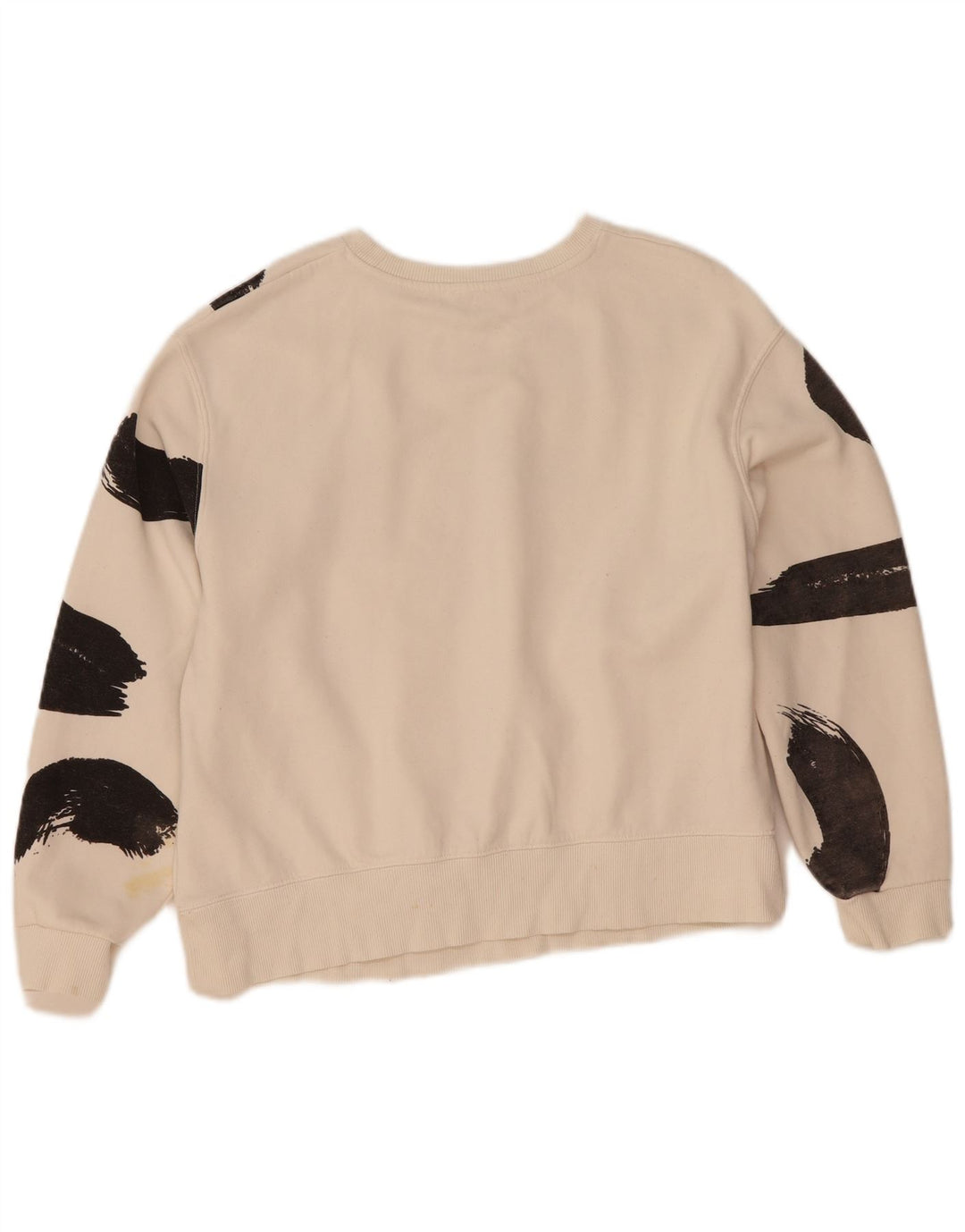 Zara Γυναικεία φούτερ Crop Jumper UK 14 Medium White Colourblock
