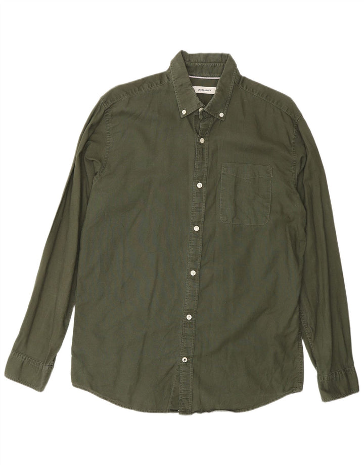 Jack & Jones Ανδρικό πουκάμισο μεγάλο πράσινο βαμβακερό