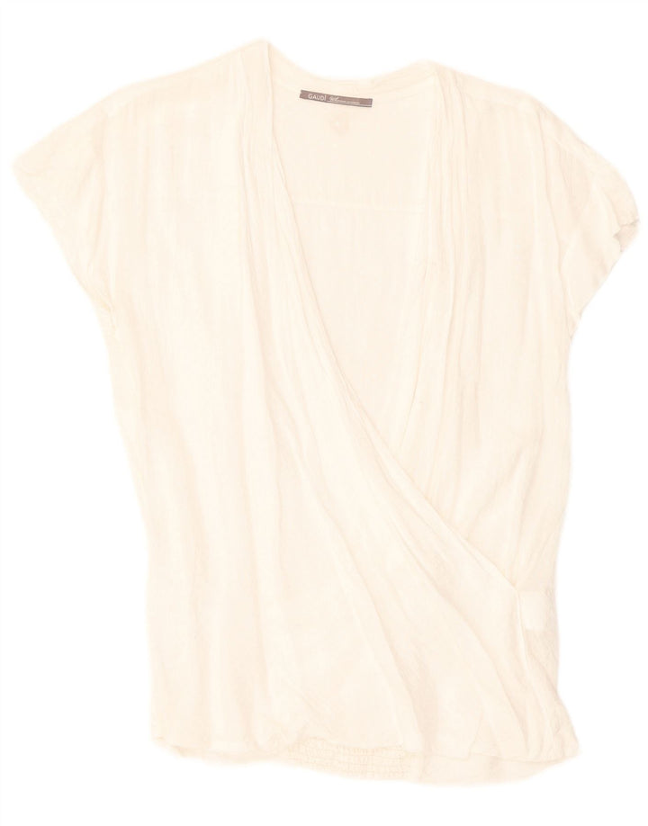 GAUDI Womens Blouse Top IT 46 Large White Viscose