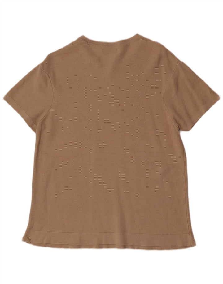 Ανδρικό κοντομάνικο T-Shirt Zara Τοπ μεσαίο καφέ βαμβακερό