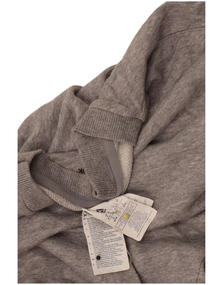 Reebok Γυναικείο φούτερ μεγάλου μεγέθους Jumper UK 8/10 Μικρό γκρι βαμβακερό