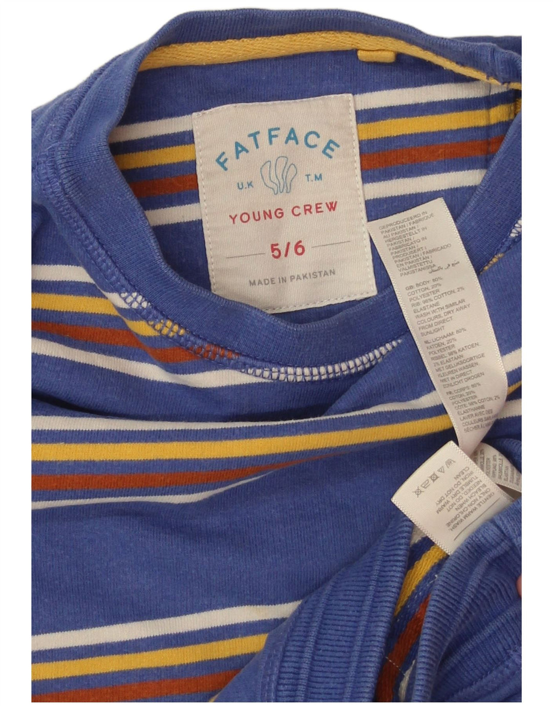 Φούτερ για αγόρι Fat Face Jumper 5-6 ετών Μπλε ριγέ βαμβακερό