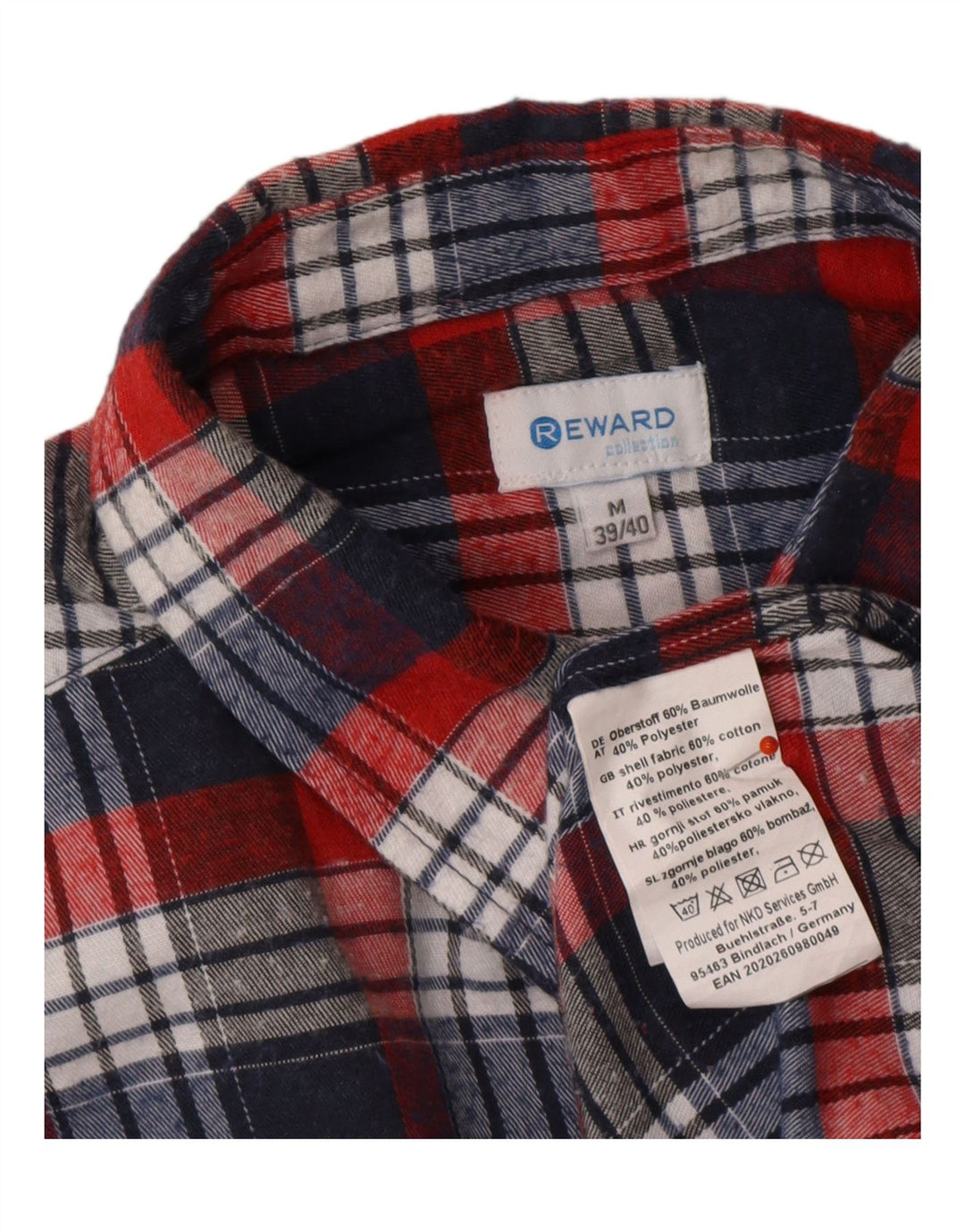 Ανδρικό πουκάμισο REWARD Flannel UK 39/40 Μεσαίο κόκκινο βαμβακερό καρό