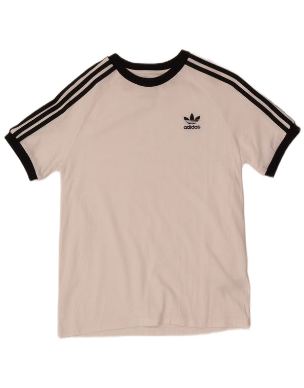 Adidas Boys T-Shirt Top 13-14 ετών Λευκό βαμβακερό