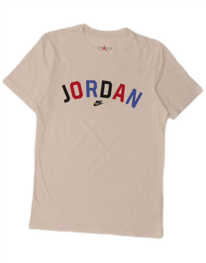 Jordan Ανδρικό γραφικό T-Shirt Top Μικρό λευκό βαμβακερό