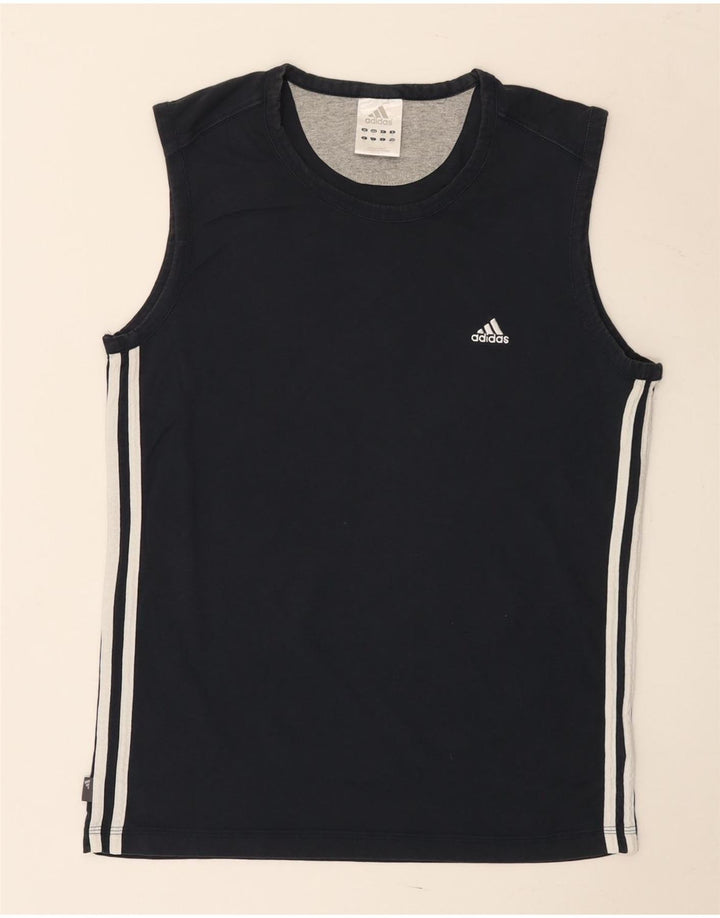 Ανδρικό T-Shirt Adidas Top Βαμβακερό μεσαίο Navy Blue