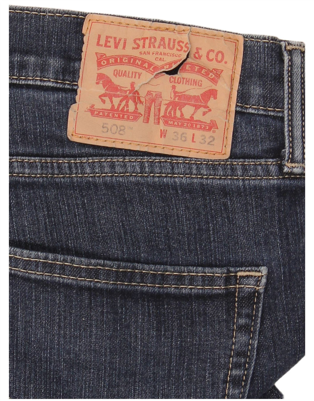 Levi's Mens 508 Slim Jeans W36 L32 Navy Blue Cotton