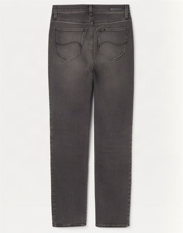 Lee Womens Carol Straight Jeans W27 L27 Γκρι βαμβακερό