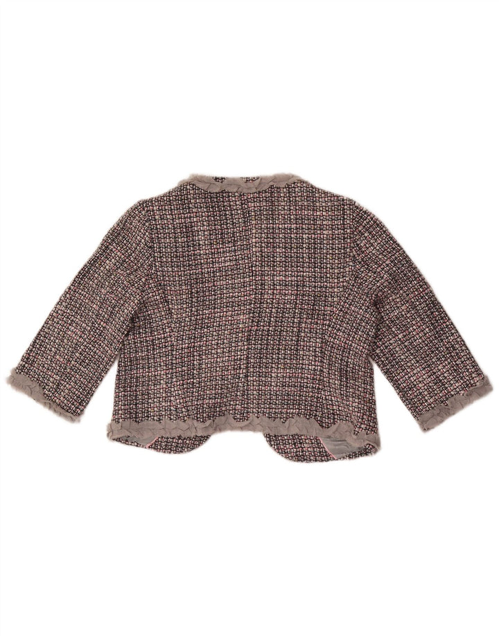 Marks & Spencer Γυναικείο μπουφάν Bolero με 3/4 μανίκια UK 14 Μεσαίο γκρι τσεκ