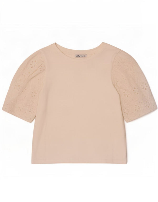 Zara Γυναικείο T-Shirt Top UK 10 Small White