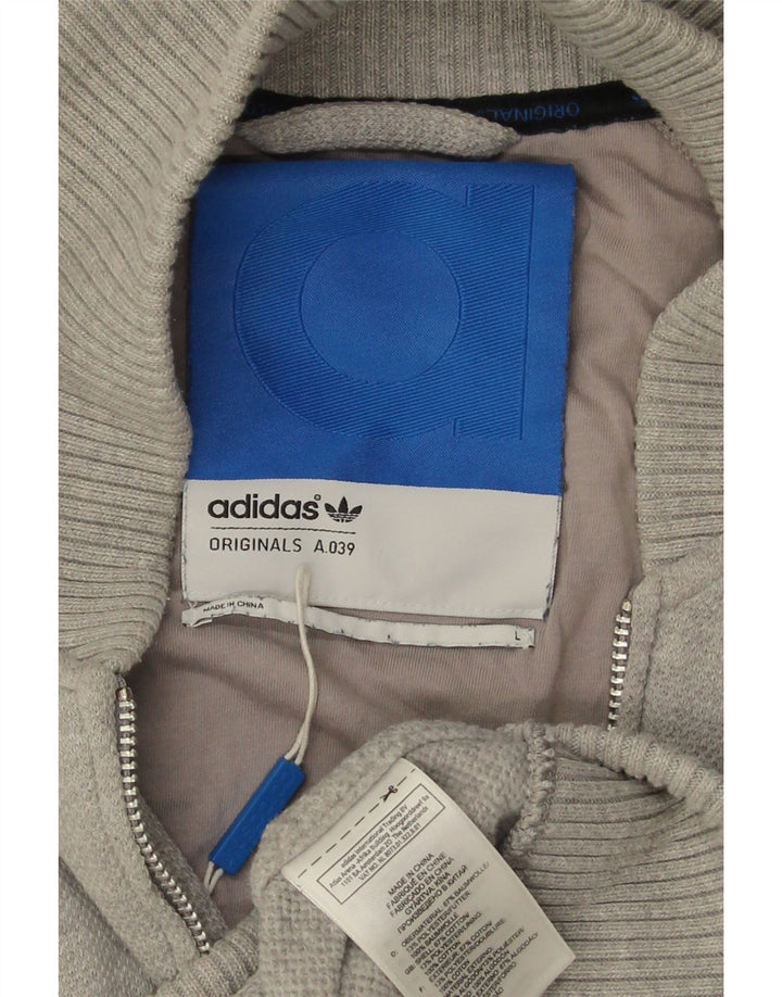 Ανδρική φόρμα γυμναστικής ADIDAS γραφικό τζάκετ μεγάλο γκρι βαμβακερό