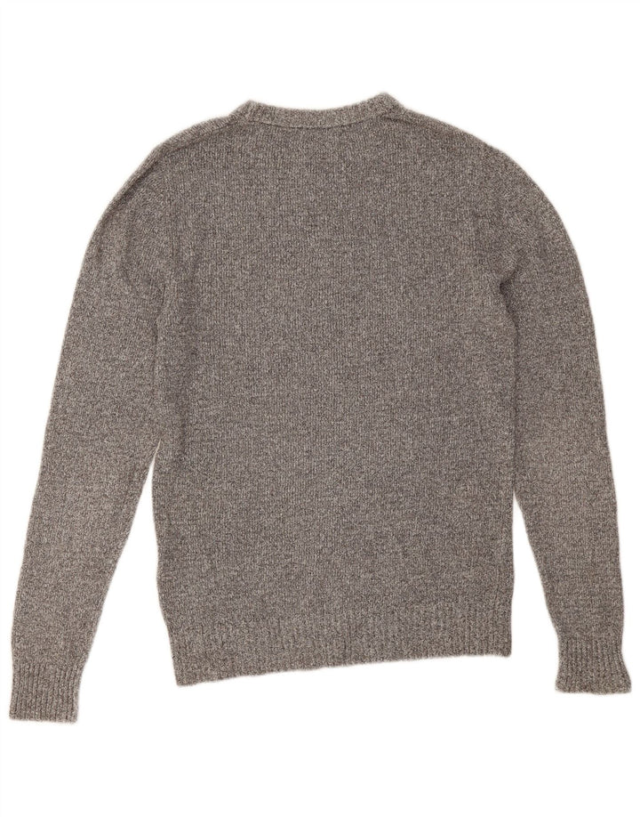 Jack & Jones Ανδρικό πουλόβερ με λαιμόκοψη, μικρό γκρι βαμβακερό