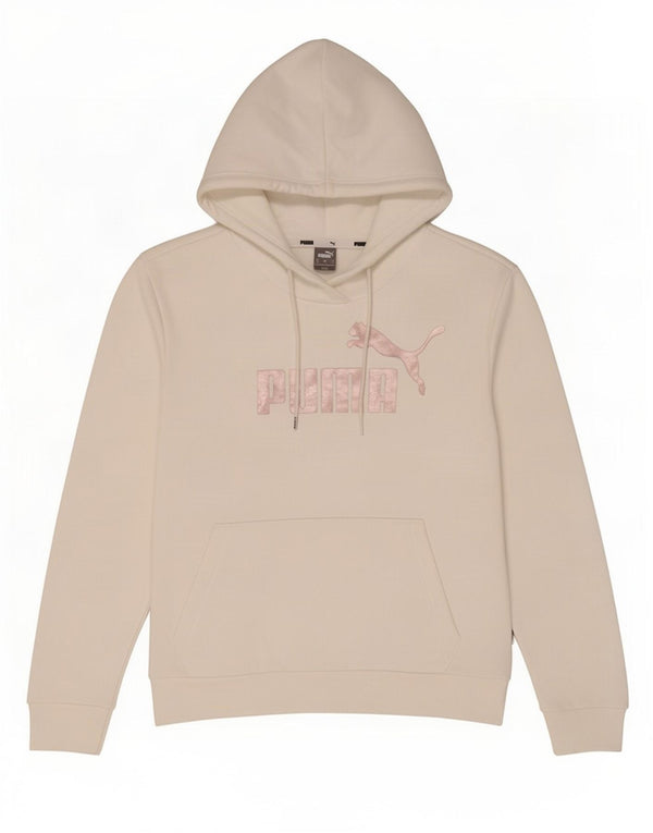 Puma Γυναικείο Γραφικό Hoodie Jumper UK 10 Small White Βαμβακερό