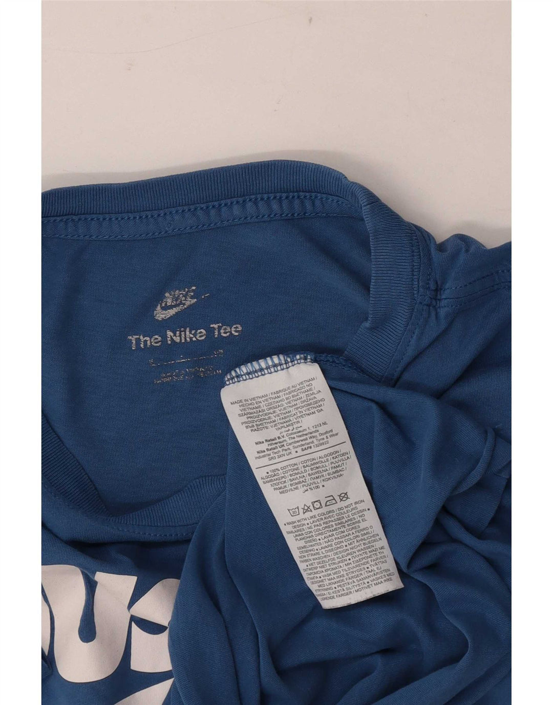 Ανδρικό γραφικό μπλουζάκι Nike, μεσαίο μπλε βαμβακερό