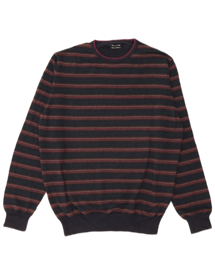 Ανδρικό πουλόβερ Massimo Dutti Crew Neck Jumper EU 38 Medium Navy Blue ριγέ