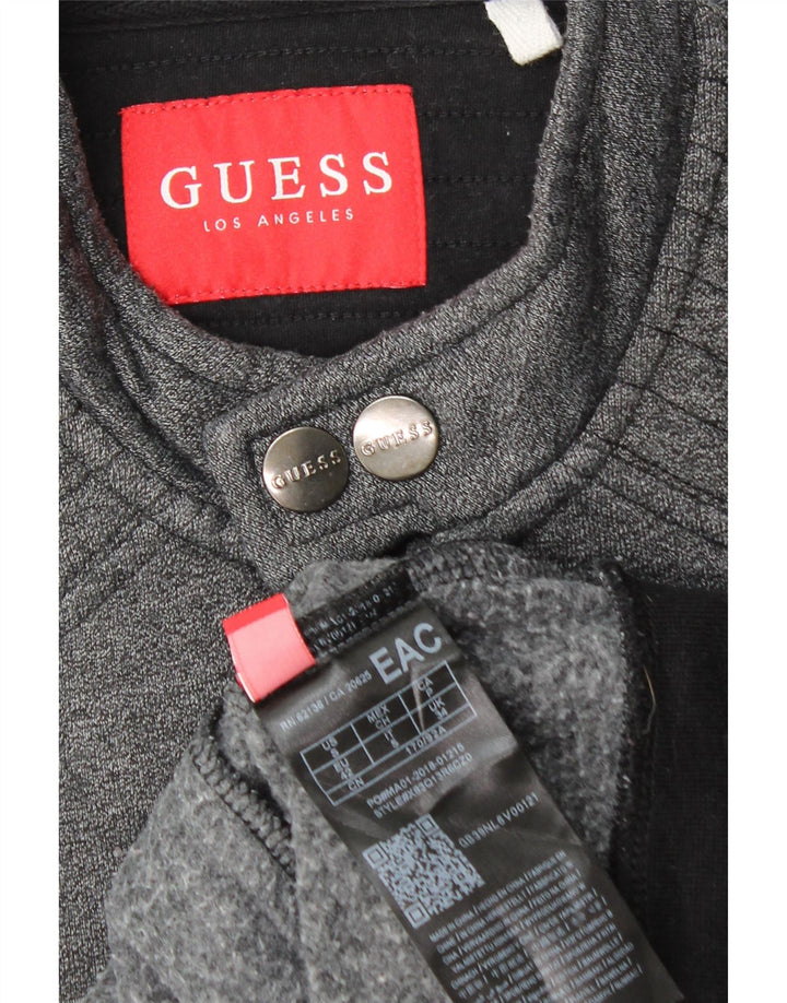 Guess Mens Bomber Jacket UK 34 XS Grey Colourblock Cotton