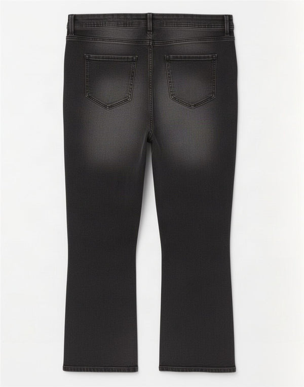 Marks & Spencer Womens Slim Flare Cropped Jeans UK 18 XL W36 L24 Black