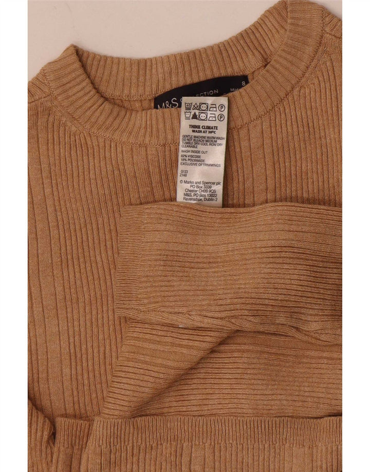 Marks & Spencer Γυναικείο τοπ μακρυμάνικο UK 8 Μικρή μπεζ βισκόζη
