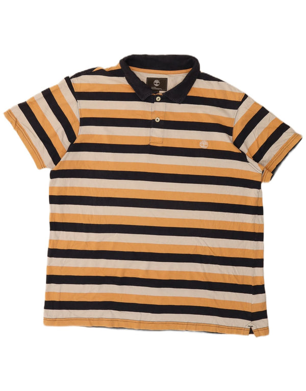 Timberland Mens Earthkeepers κανονική μπλούζα πόλο 2XL κίτρινο ριγέ