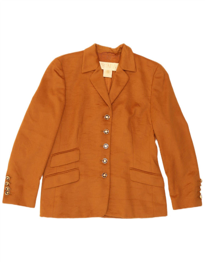 Escada Womens by Margaretha Ley 5 Button Blazer Jacket EU 38 Medium Brown