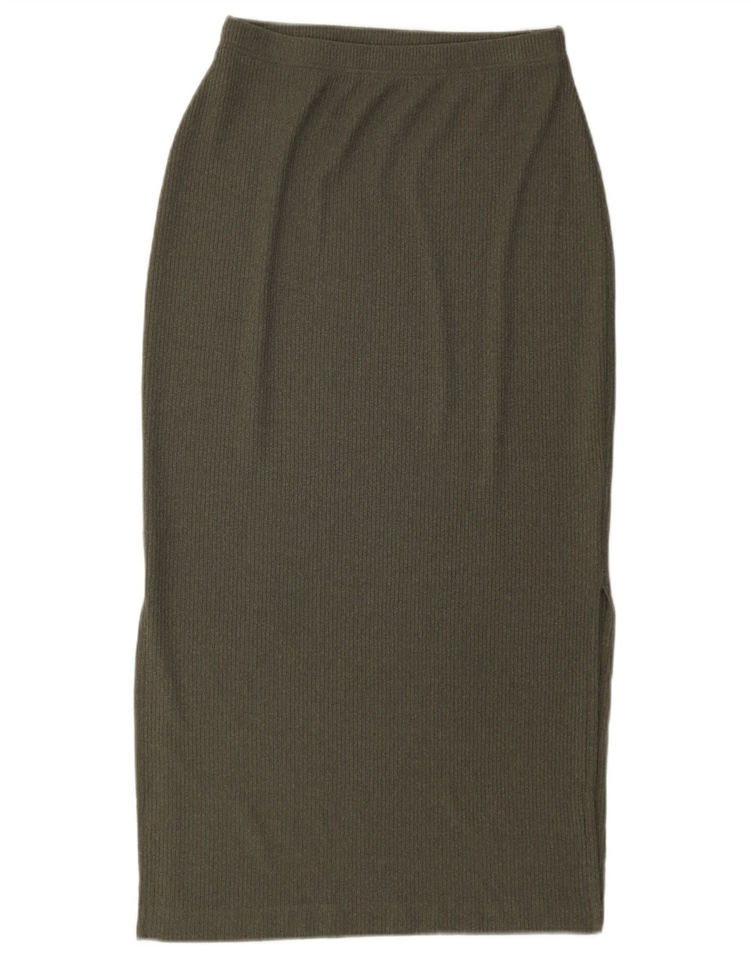 Marks & Spencer Γυναικεία πλεκτή Midi φούστα UK 12 Medium W28 Khaki Polyester