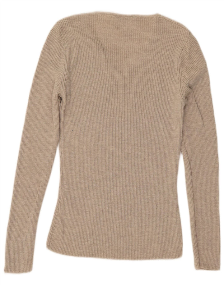 Marks & Spencer Γυναικείο πουλόβερ St. Michael V-Neck Jumper UK 8 Small Beige