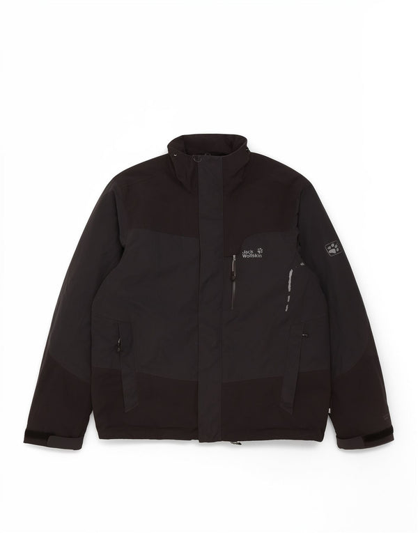 Jack Wolfskin Mens Hooded Windbreaker Jacket UK 34 XS Black Sports