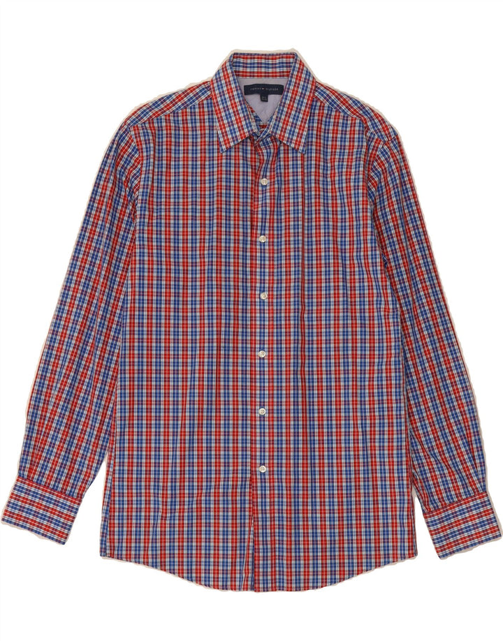 TOMMY HILFIGER Mens Shirt Size 14 1/2 Small Red Check Cotton Vintage Tommy Hilfiger and Second-Hand Tommy Hilfiger from Messina Hembry 