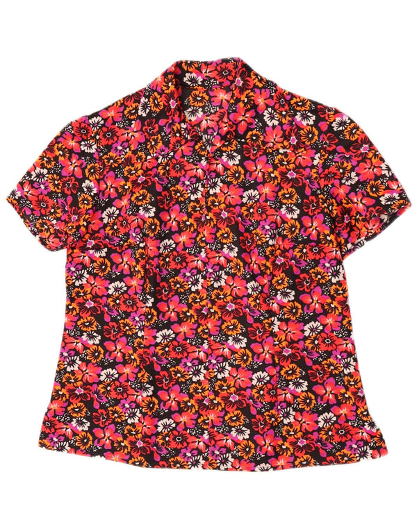 Vintage γυναικεία μπλούζα τοπ UK 14 Large Red Floral