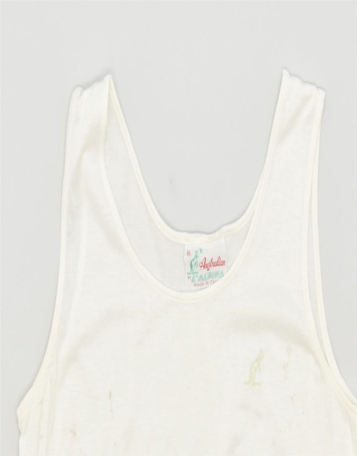 AUSTRALIAN Womens Vest Top IT 46 Large White | Vintage | Thrift | Second-Hand | Used Clothing | Messina Hembry 