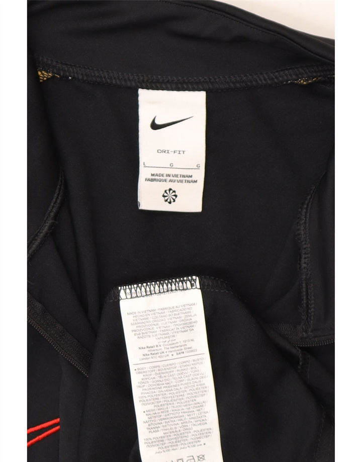 Ανδρική φόρμα πουλόβερ με φερμουάρ Nike Dri Fit Top Large Black Colourblock