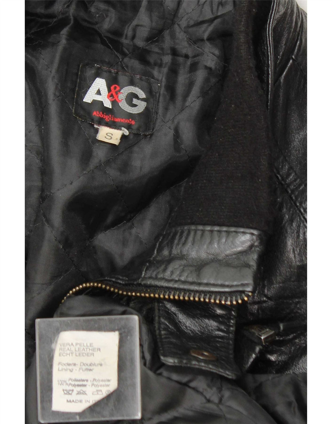 Vintage Ανδρικό Δερμάτινο Μπουφάν UK 36 Small Black Leather