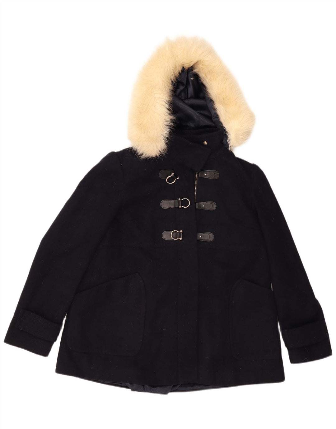 Topshop Γυναικείο μπουφάν Duffle με κουκούλα UK 12 Medium Navy Blue