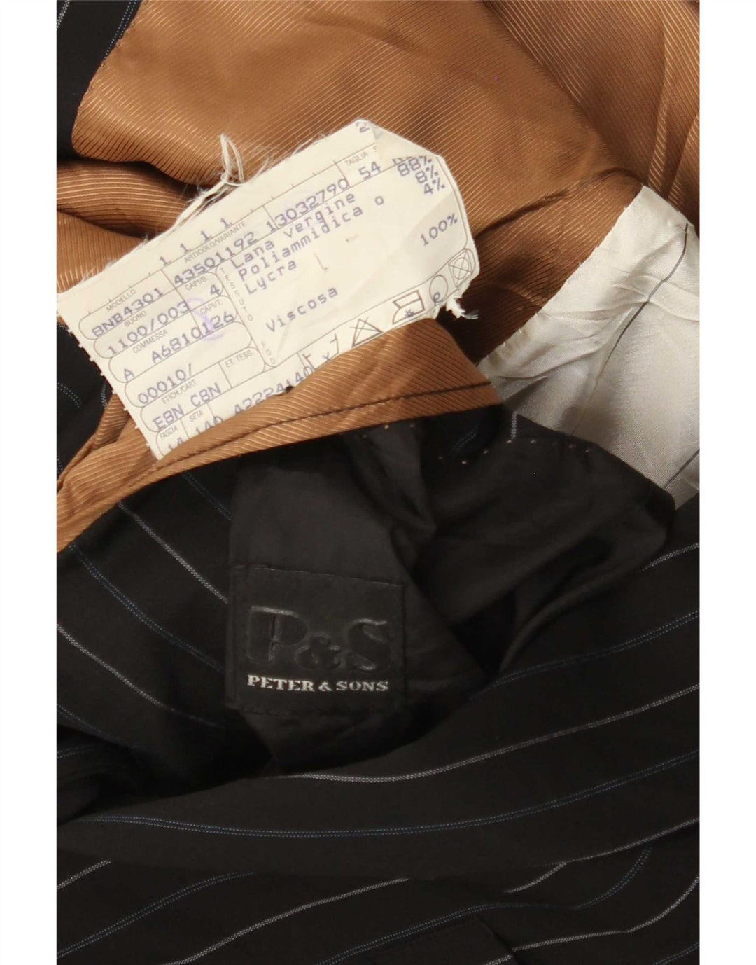 Peter & Sons Ανδρικό σακάκι σακάκι με 3 κουμπιά IT 54 2XL Μαύρο ριγέ μαλλί