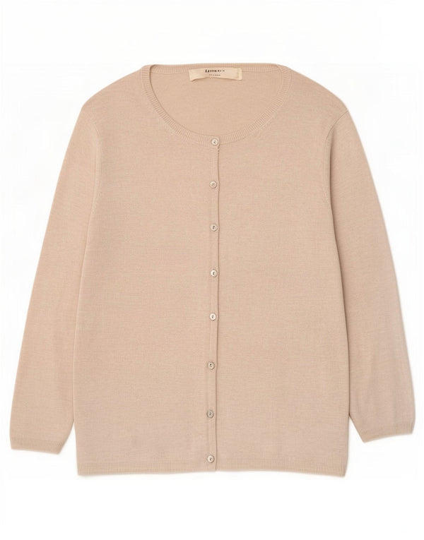 Zara Γυναικείο πουλόβερ ζακέτα 3/4 μανίκια UK 12 Medium Beige