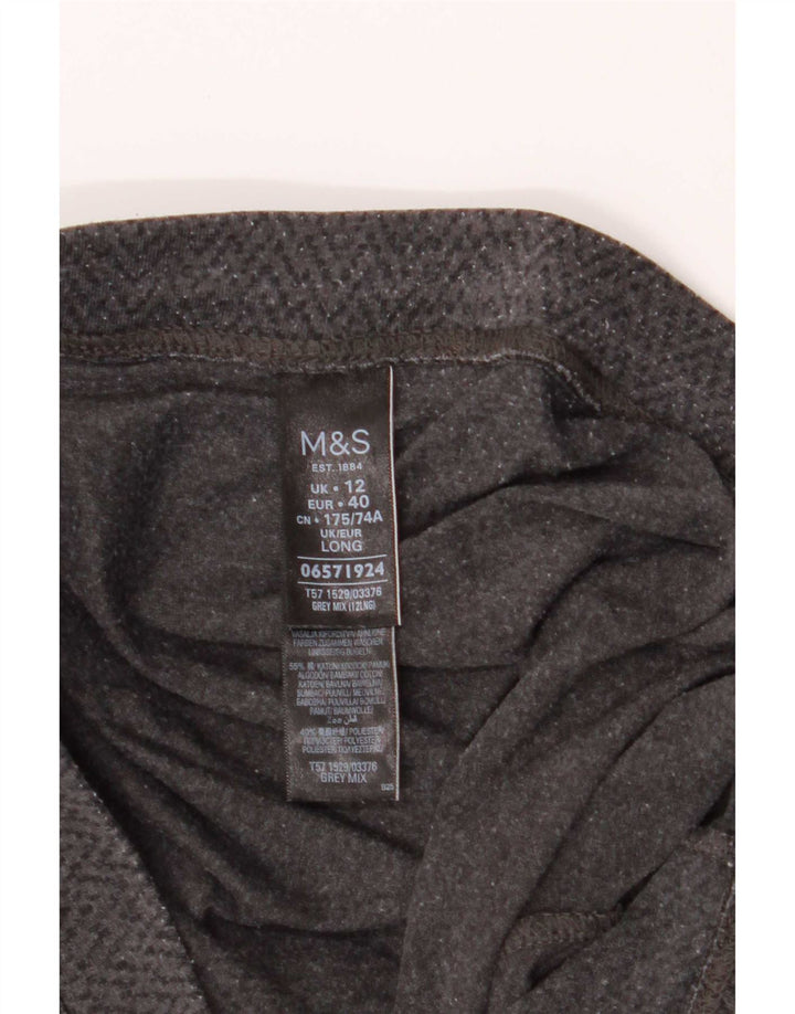 Γυναικεία κολάν Marks & Spencer UK 12 μεσαίου γκρι Chevron βαμβακερό