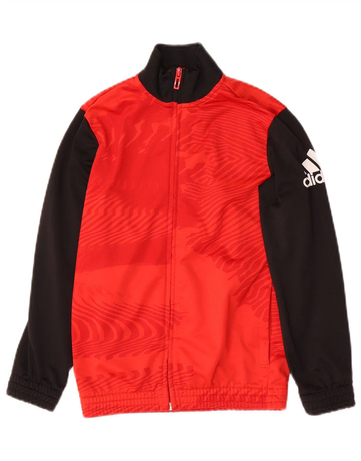Γραφική φόρμα ADIDAS Boys Top Jacket 7-8 Years Red Colourblock